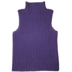 Linda Allard Ellen Tracy Purple Sleeveless Knit Mock Neck Sweater Size M